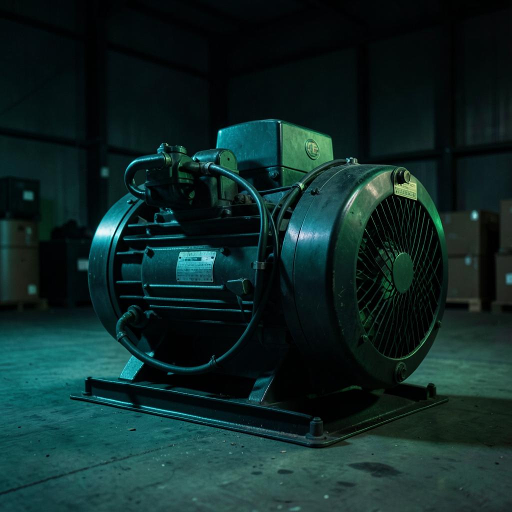 Compressor industrial em galpão de leilão